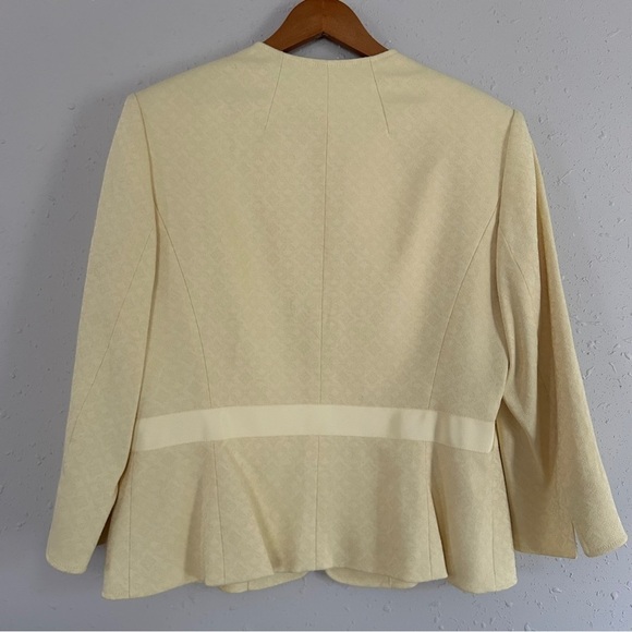 Tahari Arthur S. Levine Pastel Pale Yellow Blazer Formal Size 14 Easter Spring - Picture 4 of 6